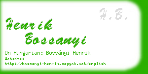 henrik bossanyi business card